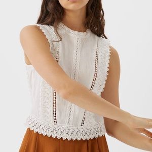 Stradivarius crochet romantic blouse